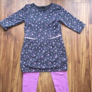 Grey dress & light purple leggings. Girls 8.
